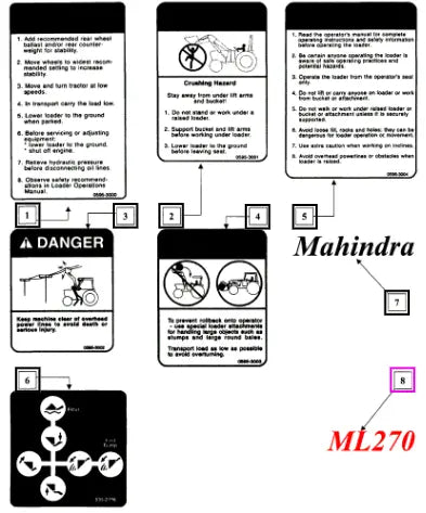 Mahindra Tractor Decal - Ml270 KMW05953070 Mahindra Direct Parts