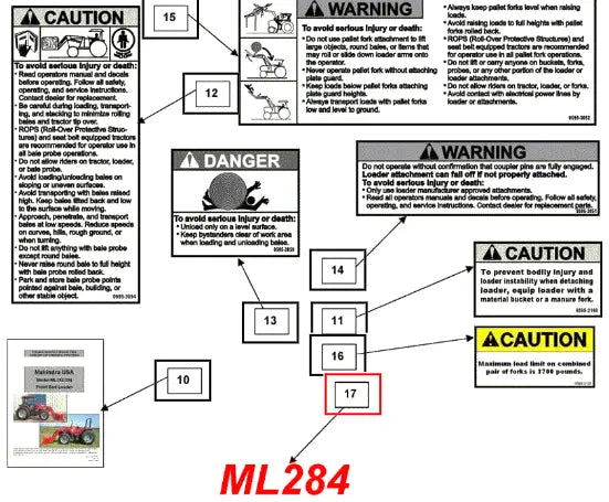 Mahindra Tractor Decal - Ml284 KMW05953172 Mahindra Direct Parts