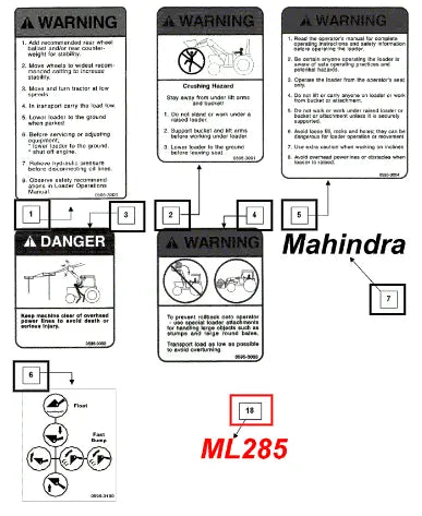 Mahindra Tractor Decal - Ml285 KMW05953184 Mahindra Direct Parts