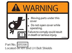 Mahindra Tractor Mower Decal Warning AME020356