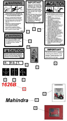 Mahindra Tractor Decal, 1626b KMW05953270 Mahindra Direct Parts
