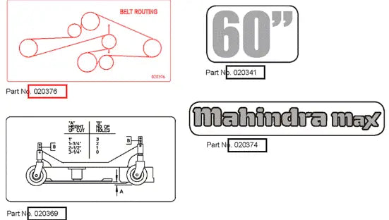 Mahindra Tractor Decal, Belt Routing AME020376 Mahindra Direct Parts