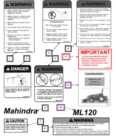 Mahindra Tractor Decal, Important KMW05953087 Mahindra Direct Parts