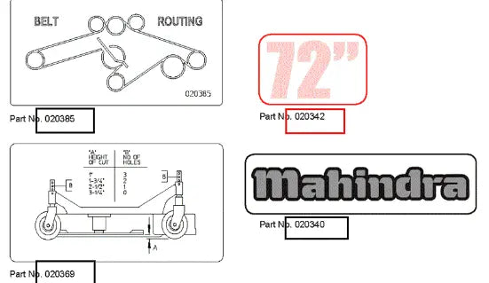 Mahindra Tractor Decal, Ps 72 AME020342 Mahindra Direct Parts