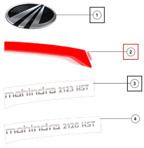 Mahindra Tractor Decals Hood Decal Rh 007663025N01 Mahindra Direct Parts