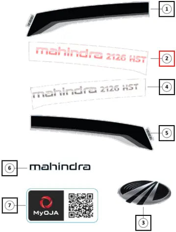 Mahindra Tractor Decals Mahindra 2126 Hst Lh 007663017N01 Mahindra Direct Parts