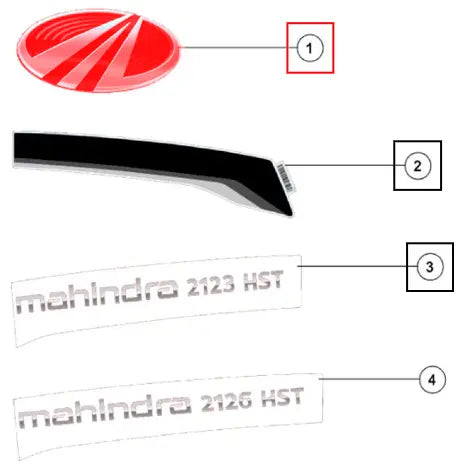 Mahindra Tractor Decals Mahindra Logo Export 007651709N01 Mahindra Direct Parts
