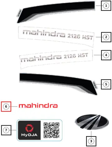 Mahindra Tractor Decals Roof Mahindra Compact 007665346N01 Mahindra Direct Parts