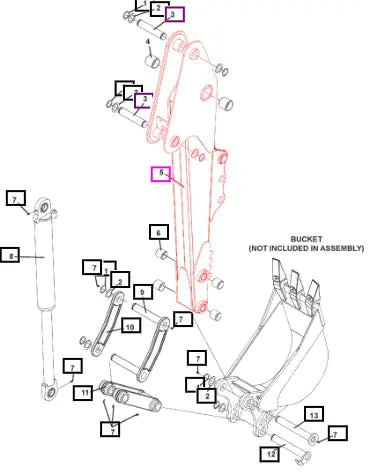 Mahindra Tractor Dipper (includes (4) 81610 Bushing And (2) 86673 Bushing) ATI113519 Mahindra Direct Parts