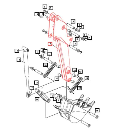 Mahindra Tractor Dipper (includes (6) 81610 Bushings) ATI105267 Mahindra Direct Parts
