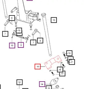 Mahindra Tractor Direction Control Shaft Support Bracket Lower 000010706P03 Mahindra Direct Parts