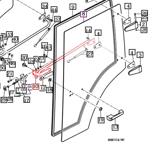Mahindra Tractor Door Bar Left Hand LH 12397022500GB Mahindra Direct Parts