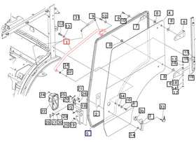 Mahindra Tractor Door Bar Left LH 10446061AG2 Mahindra