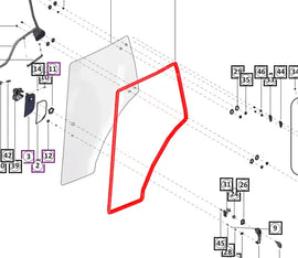 Mahindra Tractor Door Glass Insulator LH / RH 007653112U01 Mahindra Direct Parts