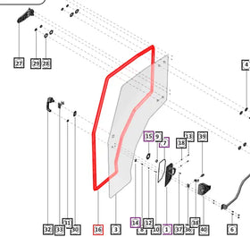Mahindra Tractor Door Glass Insulator LH / RH 007653112U01 Mahindra Direct Parts