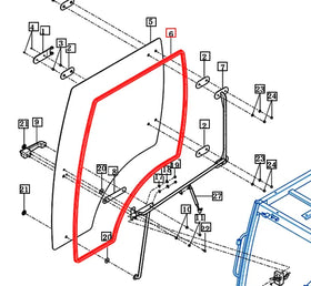 Mahindra Tractor Door Glass Insulator LH / RH 11107039030 Mahindra Direct Parts