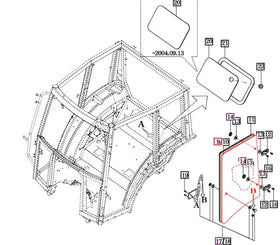 Mahindra Tractor Door Glass LH 17687020070 Mahindra Direct Parts