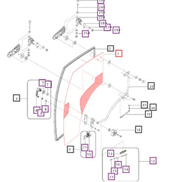 Mahindra Tractor Door Glass RH Right E007518083D1 Mahindra