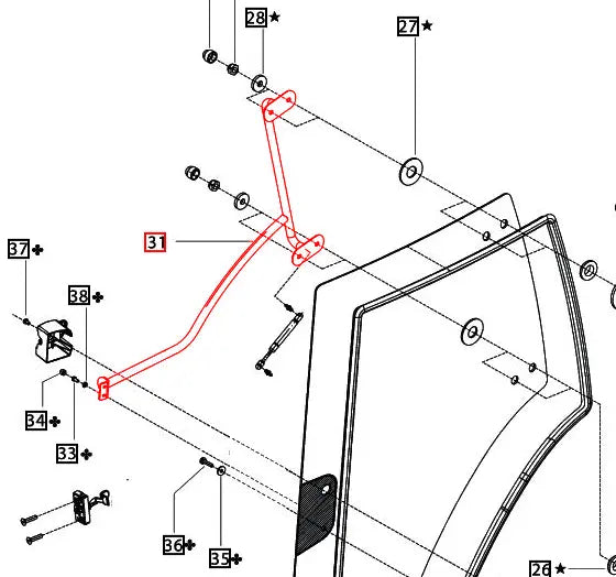 Mahindra Tractor Door Handle Left Hand LH 007642776U1 Mahindra Direct Parts