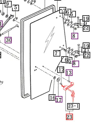 Mahindra Tractor Door Handle With Lock and Key 16997028900 Mahindra Direct Parts