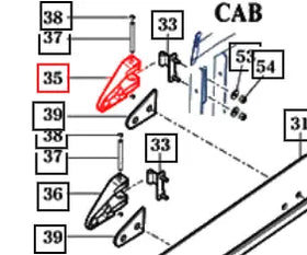 Mahindra Tractor Door Hinge Cover RH Upper / LH Lower 18717672080GB Mahindra Direct Parts