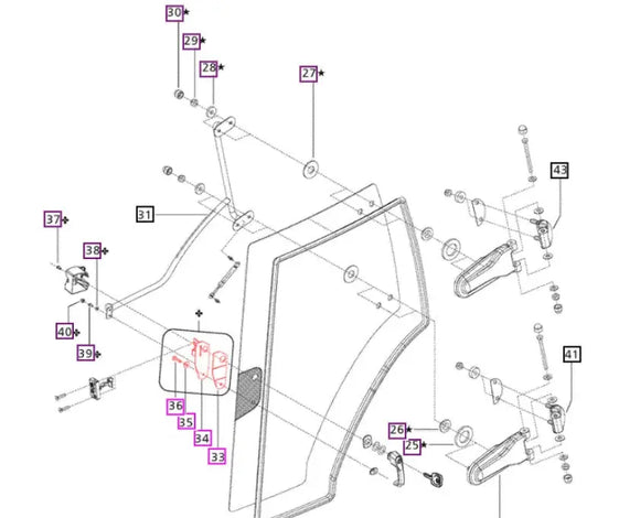 Mahindra Tractor Door Side Latch Kit E007518205D91 Mahindra