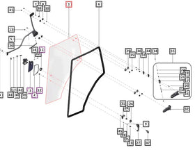 Mahindra Tractor Door Window Glass Left Hand (LH) Mahindra