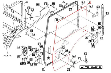 Mahindra Tractor Door Window Glass Left Hand (LH) Mahindra Direct Parts