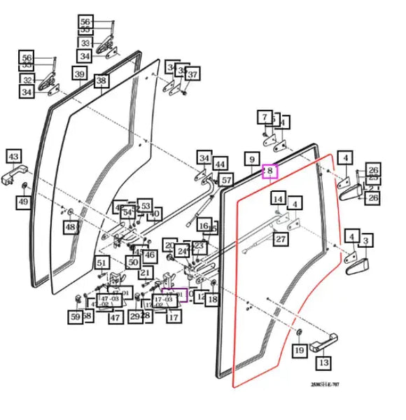 Mahindra Tractor Door Window Glass Left Hand (LH) Mahindra Direct Parts