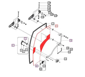 Mahindra Tractor Door Window Glass Right Hand RH 007643234U91 Mahindra Direct Parts