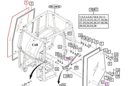 Mahindra Tractor Door Window Glass Right Hand (RH) Mahindra