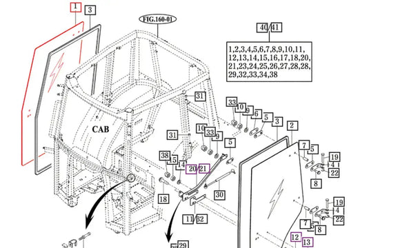 Mahindra Tractor Door Window Glass Right Hand (RH) Mahindra