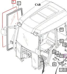 Mahindra Tractor Door Window Glass Right Hand (RH) Mahindra