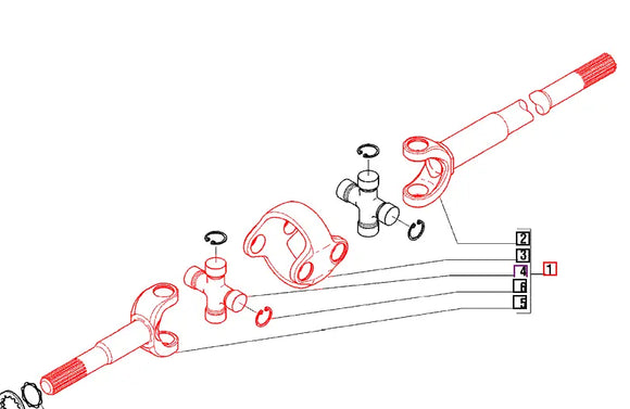 Mahindra Tractor Double Joint Axle 006500432C1 Mahindra Direct Parts