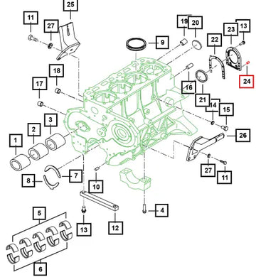 Mahindra Tractor Dowel Rear Oil Seal Retainer 0311DAB00380N Mahindra Direct Parts