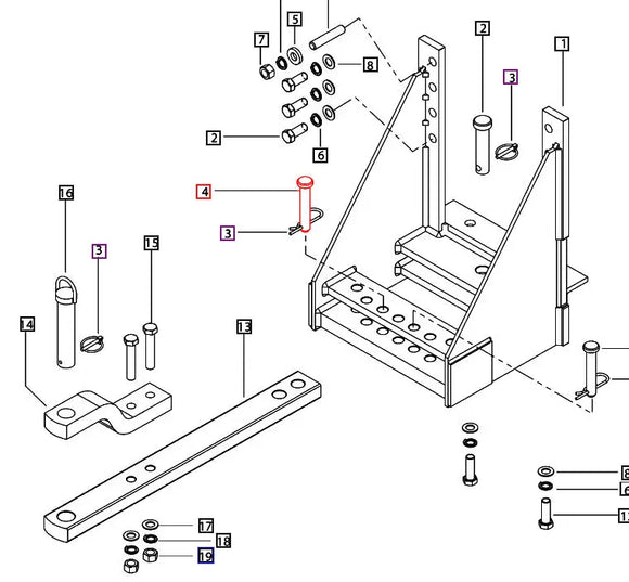Mahindra Tractor Drawbar Swing Limiter Pin 007609963C1 Mahindra Direct Parts