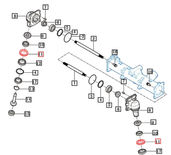 Mahindra Tractor Drop Shaft Front Axle Vertical Seal 11104130151 Mahindra
