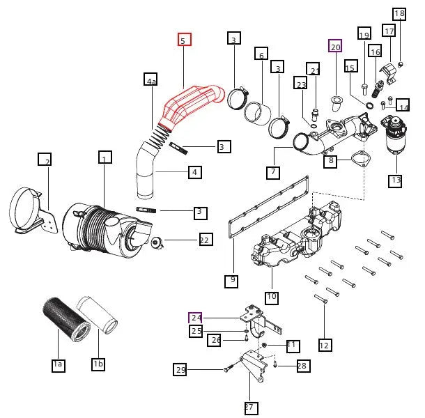 Mahindra Tractor Duct Air Intake E006017177D1 | Mahindra Direct Parts