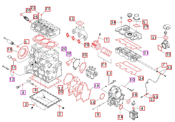 Mahindra Tractor Engine Gasket Kit 31S9402950 Mahindra Direct Parts
