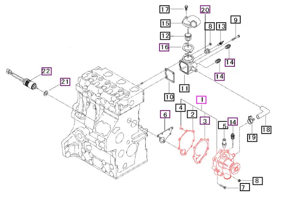Mahindra Tractor Engine Water Pump 99940011220 Mahindra