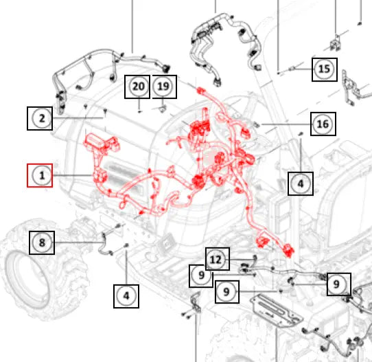 Mahindra Tractor Engine Wiring Harness 007709687K91 Mahindra Direct Parts