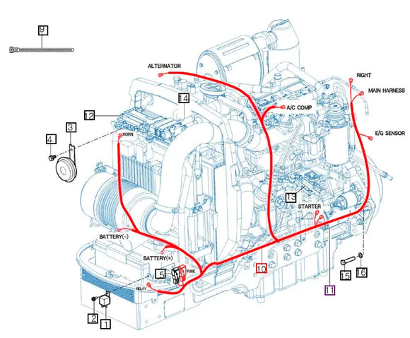 Mahindra Tractor Engine Wiring Harness 12396682202 Mahindra Direct Parts