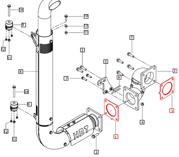 Mahindra Tractor Exhaust Gasket E006026905D1 Mahindra Direct Parts