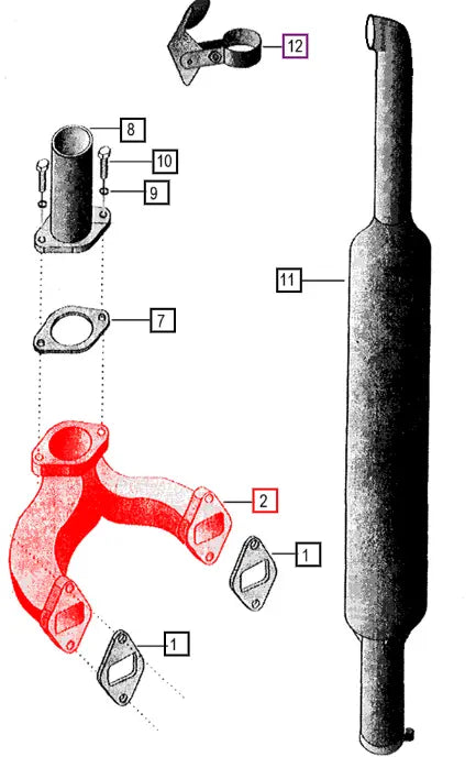 Mahindra Tractor Exhaust Manifold 003042719R1 Mahindra Direct Parts