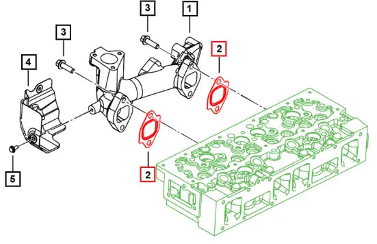 Mahindra Tractor Exhaust Manifold Gasket - Mdi Tc 0302DB0130N Mahindra Direct Parts