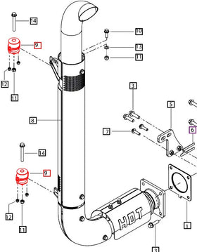 Mahindra Tractor Exhaust Pip Isolator 008010293U91 Mahindra Direct Parts