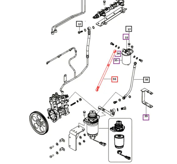 Mahindra Tractor FUel Line FUel tank to Pre Filter E008004688D91 Mahindra