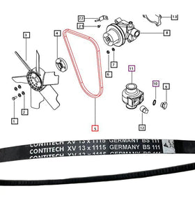 Mahindra Tractor Fan / Alternator Belt 006012081B1 Mahindra