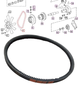 Mahindra Tractor Fan Belt 005554153R1 Mahindra Direct Parts