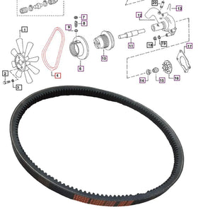 Mahindra Tractor Fan Belt 005554153R1 Mahindra Direct Parts